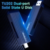 thinkplus TU202 128 GB USB3.0/Type-C Dual-Port Portable Solid State U Disk Hochgeschwindigkeits-USB-Flash-Laufwerk für Smartphone PC Laptop