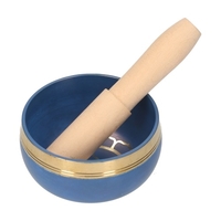 Tibetanische Klangschale Set Buddha Klangschale und Holzhammer Charkaschale Meditationsklangschale mit Schlägel Holzstab zum Heilen Achtsamkeit Entspannung Yoga