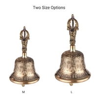 Tibetische buddhistische Glocke Bronze Handglocke mit Vajra-Polsterung für Meditationsgebet