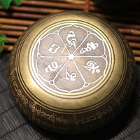 Tibetischen Kupfer Buddha Sound Klangschale Set Meditation Musikinstrument Dekoration mit Sturm und Kissen