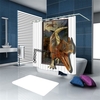Tier-wasserdichte Duschvorhang-Vorhänge der Simulations-3D bauscht sich von der Badezimmer-Toilette mit Haken