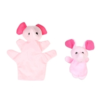 Tiere Handpuppen Fingerpuppen Geschichte Zeit Pädagogische Puppe Set Karikatur Tiere Mutter Baby für Kinder zeigt Spielzeit Schulen 2Pcs Hund