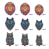 Tierförmiges Holzpuzzle Coloful 3D Holzpuzzle für Erwachsene Teenager Familie Spiel Spielzeug Geschenk