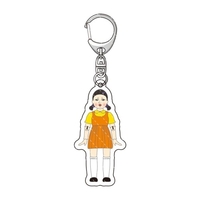 Tintenfisch-Spiel-Schlüsselanhänger Koreanischer TV-Charakter-Anhänger Metall-Schlüsselanhänger Weihnachtsverzierung Kreis Schlüsselanhänger für DIY Kunsthandwerk