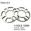 Tirol 2Pcs Universal Aluminium-4-Loch Scheibenbremse Spacer Kit 12mm Thick Spurverbreiterungen