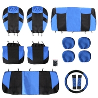 Tirol Universal 13PCS Auto Sitzabdeckung Vordersitz Bank Sitzabdeckungen Radabdeckung Serie Rot/Blau/Grau/Beige