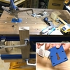Tischler-Arbeitstisch Befestigungsklemme Montageplatte aus Aluminiumlegierung Klemmplatte Blau