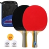 Tischtennispaddel Hochwertige Tischtennisschläger 2 Tischtennisschläger Langer kurzer Griff Tischtennisschlägerset