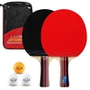 Tischtennispaddel Hochwertige Tischtennisschläger 2 Tischtennisschläger Langer kurzer Griff Tischtennisschlägerset