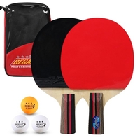 Tischtennispaddel Hochwertige Tischtennisschläger 2 Tischtennisschläger Langer kurzer Griff Tischtennisschlägerset