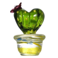 Tomfeel Bunte Kaktus Skulptur Handgemachte Glas Ornament Mini Glas Figurine Geschenk Paket Wohnkultur Multicolor