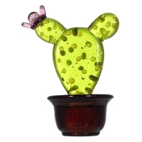 Tomfeel Bunte Kaktus Skulptur Handgemachte Glas Ornament Mini Glas Figurine Geschenk Paket Wohnkultur Multicolor