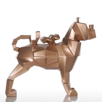 Tomfeel Gläser Hund Goldharz Skulptur Wohnkultur Moderne Kunst Figurine Tier-Statue Fiberglas