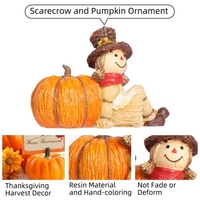 Tomfeel Vogelscheuche und Kürbis Ornament Thanksgiving Ernte Dekor Herbstgeschenk Harz Mini Skulptur von Tisch,  Kamin Shop und Theken Ornamente