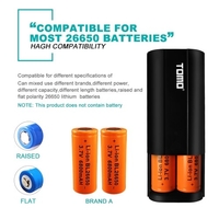 TOMO D2 26650 Lithium-Ionen-Akku-Ladegerät 2 Input Case 5V 2A Ausgangsleistung Bank Externes USB-Ladegerät mit Intelligent LCD-Display für Mobiltelefone