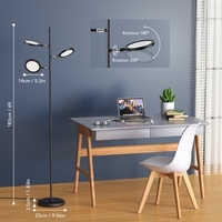 Tomshine 3 Lichter Dimmbare Baum-Stehlampe Touching Control 3 Beleuchtungsfarbe Drehbares Eck-Standlicht für Uplight oder Downlight Arm-Standlicht mit 3 verstellbaren Köpfen für Wohnzimmer Schlafzimmer
