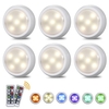 Tomshine 6pcs Unterschrankbeleuchtung mit Fernbedienung Batteriebetrieben und USB-Lade RGBW LED Schranklampe