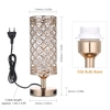 Tomshine Crystal Nachttischlampe Dekorative Schreibtischleuchte mit zwei USB-Ladeanschlüssen Moderne Nachttischlampe für Schlafzimmer Wohnzimmer Esszimmer Büro