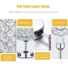 Tomshine Crystal Tischleuchte mit Sockel und zwei USB-Anschlüssen