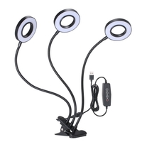 Tomshine DC 5V 27W 54 LED Triple-End-Pflanzenwachstumslicht Flora-Wachstumslampe USB-betriebene Betriebsspeicherfunktion Flexibles biegbares Schwanenhals-Klemmclip-Design