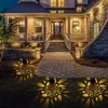 Tomshine DC2V Solarbetriebene Energie-LEDs Rasenlampe Hohlmuster Design Beleuchtungssensor Dekorative Landschaftsbeleuchtung IP65 Wasserbeständigkeit für Gartenhof Patio Innenhof (6 Stück Warmweiß)