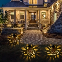 Tomshine DC2V Solarbetriebene Energie-LEDs Rasenlampe Hohlmuster Design Beleuchtungssensor Dekorative Landschaftsbeleuchtung IP65 Wasserbeständigkeit für Gartenhof Patio Innenhof (6 Stück Warmweiß)