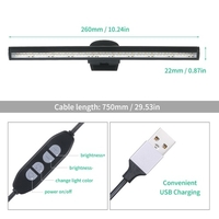 Tomshine E-Reading-Monitorleuchte für Laptops USB-betriebene dimmbare,  augenpflegende Bildschirmlampe 3 Farbtemperatur und einstellbare 10 Helligkeitsstufen Platzsparende LEDs Arbeitslampe