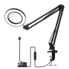 Tomshine Flexible Clamp-on Tischleuchte mit 8-facher Lupe Schwenkarm Dimmbare LEDs Schreibtischleuchte 3 Farbmodi & 10 Helligkeitsstufen Lesen Arbeiten Studieren Licht
