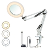 Tomshine Flexible Clamp-on Tischleuchte mit 8-facher Lupe Schwenkarm Dimmbare LEDs Schreibtischleuchte