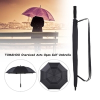 TOMSHOO 61 Zoll in über Automatische Auto Open Golf Regenschirm im Freien Extra großen Doppel Canopy Ventilated windundurchlässiger Stockschirm