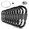 TOMSHOO 9 Pack Aluminium Legierung D-ring Karabiner Hängen Haken Schnalle
