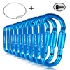 TOMSHOO 9 Pack Aluminium Legierung D-ring Karabiner Hängen Haken Schnalle