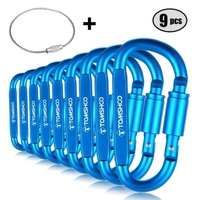 TOMSHOO 9 Pack Aluminium Legierung D-ring Karabiner Hängen Haken Schnalle