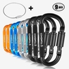 TOMSHOO 9 Pack Aluminium Legierung D-ring Karabiner Hängen Haken Schnalle