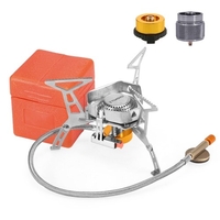 TOMSHOO Faltbare Camping Gasherd mit Adapter für Outdoor Rucksack Angeln Kochen