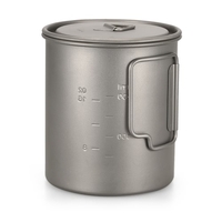 TOMSHOO Ultralight 750ml Titan Tasse Outdoor Tragbare Camping Picknick Wasser Tasse Becher mit Faltbarer Griff