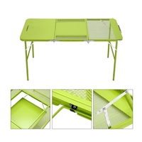 TOMSHOO zwei Höhen Mutifunctional Combo Trible Treble Klapptisch Schreibtisch mit vier Stühlen Picknick Camping Festival