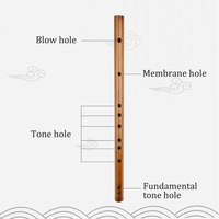 Tonart D Flöte Bitter Bambus Dizi Traditionelles chinesisches Holzblasinstrument für Kinder Erwachsene Anfänger