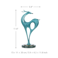 Tooarts Art Decor Collection Messing Hirsch Skulptur Lucky Deer Exquisite Handwerk Ideal Art Decor für Haus und Büro Antiqued Figur Festival Geschenk
