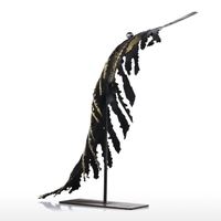 Tooarts Bananenblatt Moderne Skulptur Metall Skulptur Eisen Ornament Zarte Geschenk