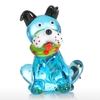 Tooarts Blue Squatting Dog Geschenk Glas Ornament Tierfigur Handblown Home Decor