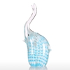 Tooarts Blue Streifen Elefanten Glas Ornament Tierfigur Handblown Home Decor