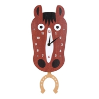 Tooarts Cartoon Tieruhr,  Swinging Horse Head Clock,  MDF Holzwanduhr