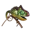 Tooarts Chamäleon Skulptur Eisen Tier Einrichtung Wild Animal Style Innen- oder Außendekoration Chamäleonliebhaber Geschenk Grün