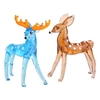 Tooarts Glass Deer Sculpture Handgemachte Glaskunstwerke Blue Reindeer Brown Sika Deer Geschenkpaket Home Decoration Bunt