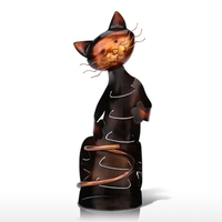 TOOARTS Katze formte Weinhalter Weinregal Metall-Skulptur Praktische Skulptur Hauptdekoration Innendekoration Handwerk