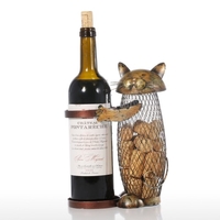 Tooarts Katze Wein halter Cork Container Wohnkultur Eisen Handwerk Geschenk Handwerk Tier Ornament