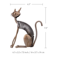 Tooarts Metall-Skulptur Eisen-Kunst-Cat Spring Cat Handwerk Crafting Dekoration Hauptlieferungs-Verzierungen