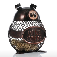 Tooarts Schöne Piggy Weinkorken Container Wohnkultur Metall Skulptur Tier-Fertigkeit-Geschenk