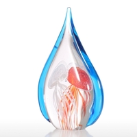 Tooarts Teardrop Quallen Geschenk Glas Ornament Handblown Home Decor